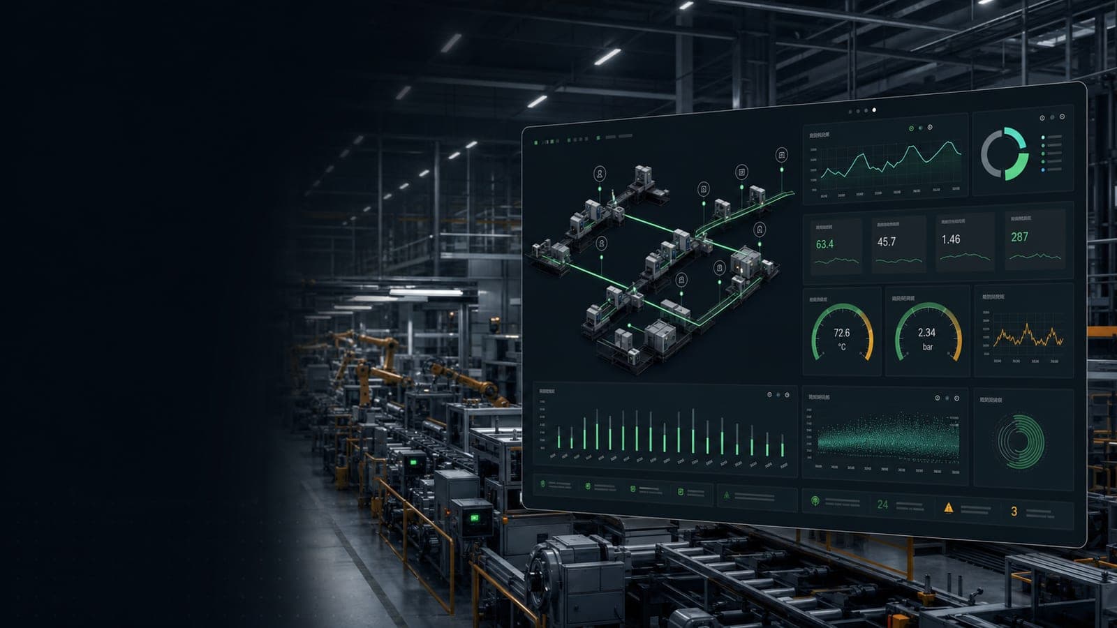 Fabrika sahası ve endüstriyel IoT izleme paneli